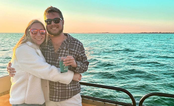 a couple on a boat